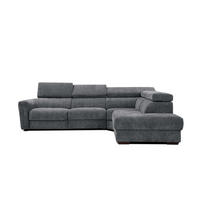 ECKSOFA CALVERA 5-Sitzer mit 1 Relaxfunktion, graphitfarben - Graphitfarben, Holzwerkstoff/Textil (297/239cm) - Courtois Laville