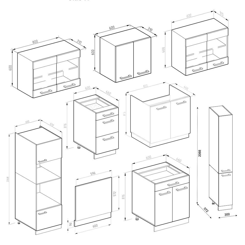 Thumbnail - Vicco Küchenzeile, Rotbraun, Anthrazit, Holzwerkstoff, Küchenblock,Rechteckig, 350x81.6x46 cm, Küchen, Küchenzeilen & Kü...
