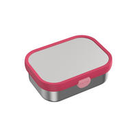 EDELSTAHL-BROTDOSE MIT GABEL Campus Cool Pink 18 x 13 cm - Pink, Kunststoff/Metall (13.2/6.1/17.8cm) - Mepal