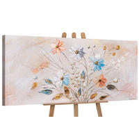 GEMÄLDE Sonnige Blumen auf Keilrahmen 115x50 cm - Multicolor, Holz (115/50cm) - YS-art gallery