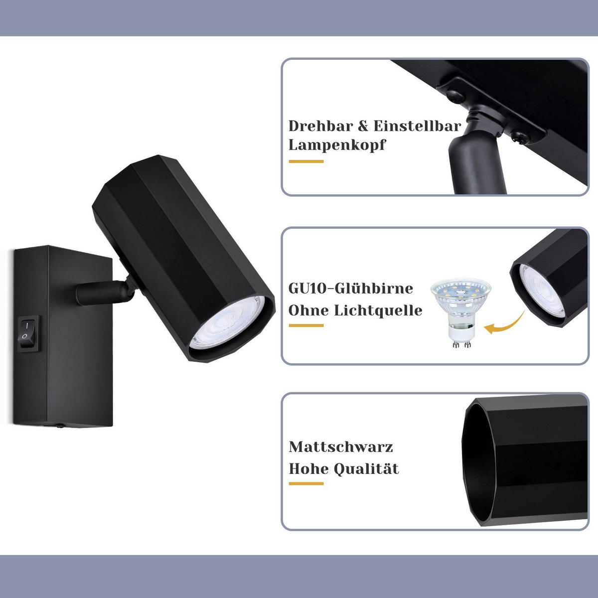 WANDSTRAHLER Hoxxi 10.5/5.9/10cm - Schwarz, Metall (5.9/10/10.5cm) - ZMH