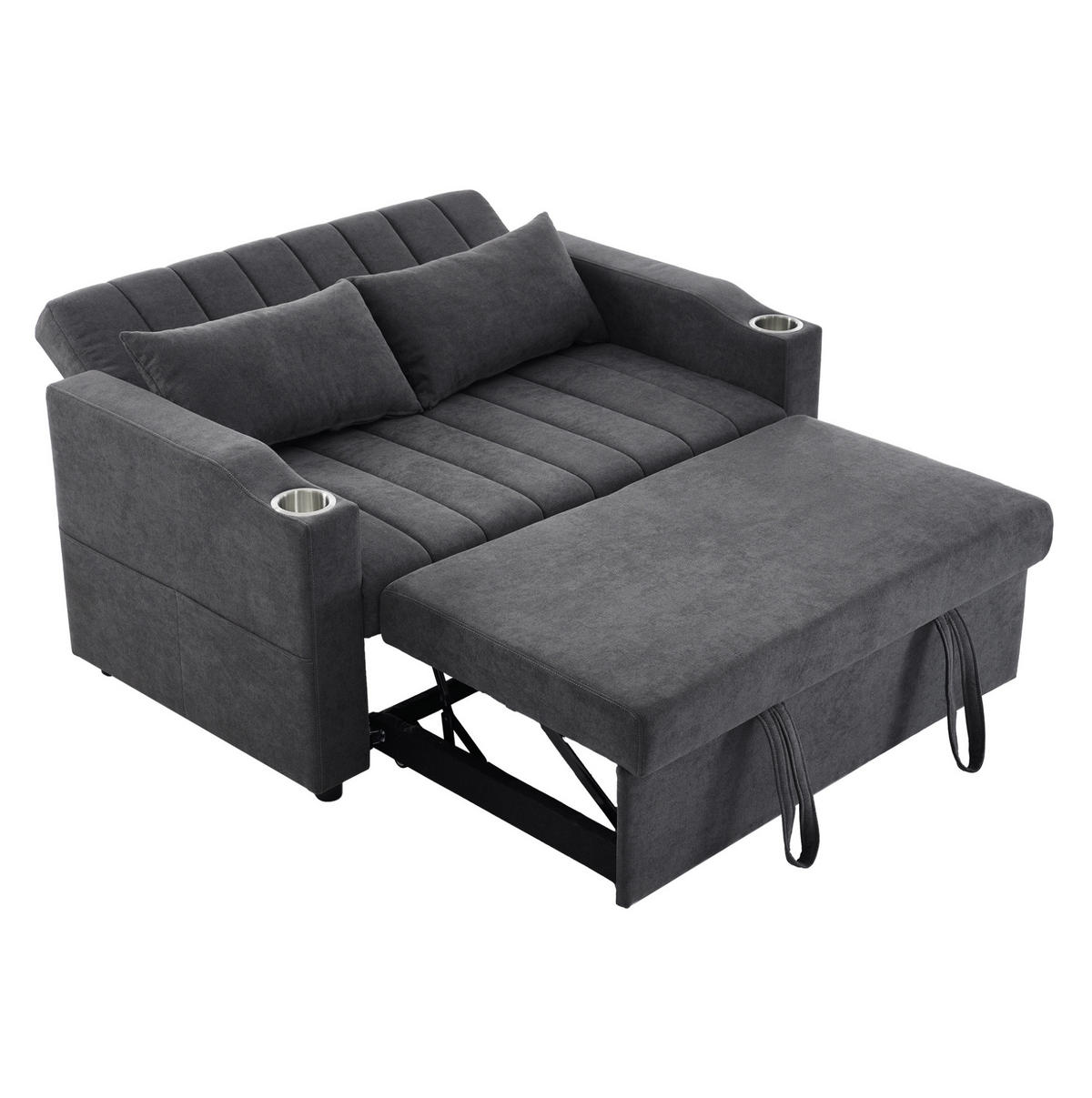SCHLAFSOFA 136/84/84 cm in Grau – mit 3-fach verstellbarer Rückenlehne - Grau, Textil (136/84/162cm) - BEAOK