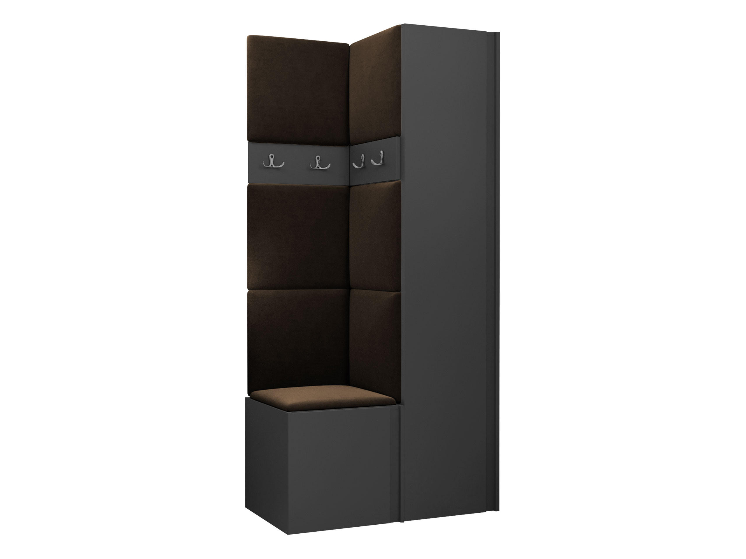 GARDEROBEN-SET Orion XXIV - Graphitfarben/Braun, Holzwerkstoff/Kunststoff (82/186/46cm) - MIRJAN24