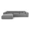 ECKSOFA LINKS SCHLAFSOFA Rastergewebe Hellgrau 280cm - Hellgrau/Grau, Textil (165/280cm) - Sia Home