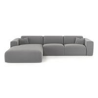 ECKSOFA LINKS SCHLAFSOFA Rastergewebe Hellgrau 280cm - Hellgrau/Grau, Textil (165/280cm) - Sia Home