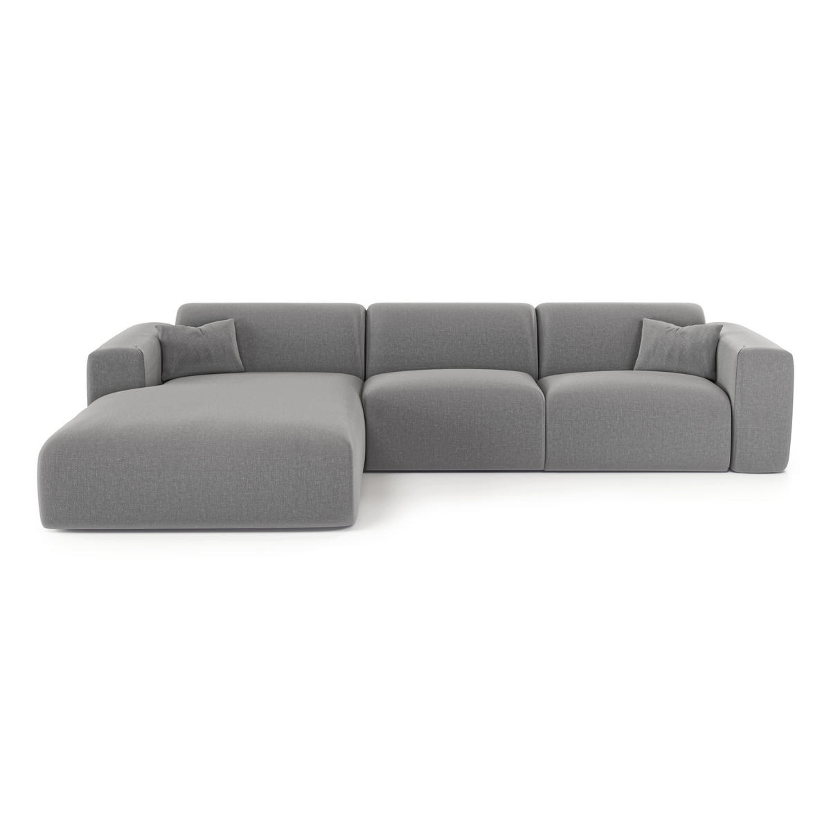 ECKSOFA LINKS SCHLAFSOFA Rastergewebe Hellgrau 280cm - Hellgrau/Grau, Textil (165/280cm) - Sia Home
