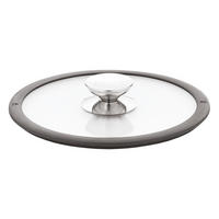 GLASDECKEL mit Silikonring, Transparent / Schwarz, 24 cm - Schwarz, Metall (10.39/10.24/1.18cm) - Berndes