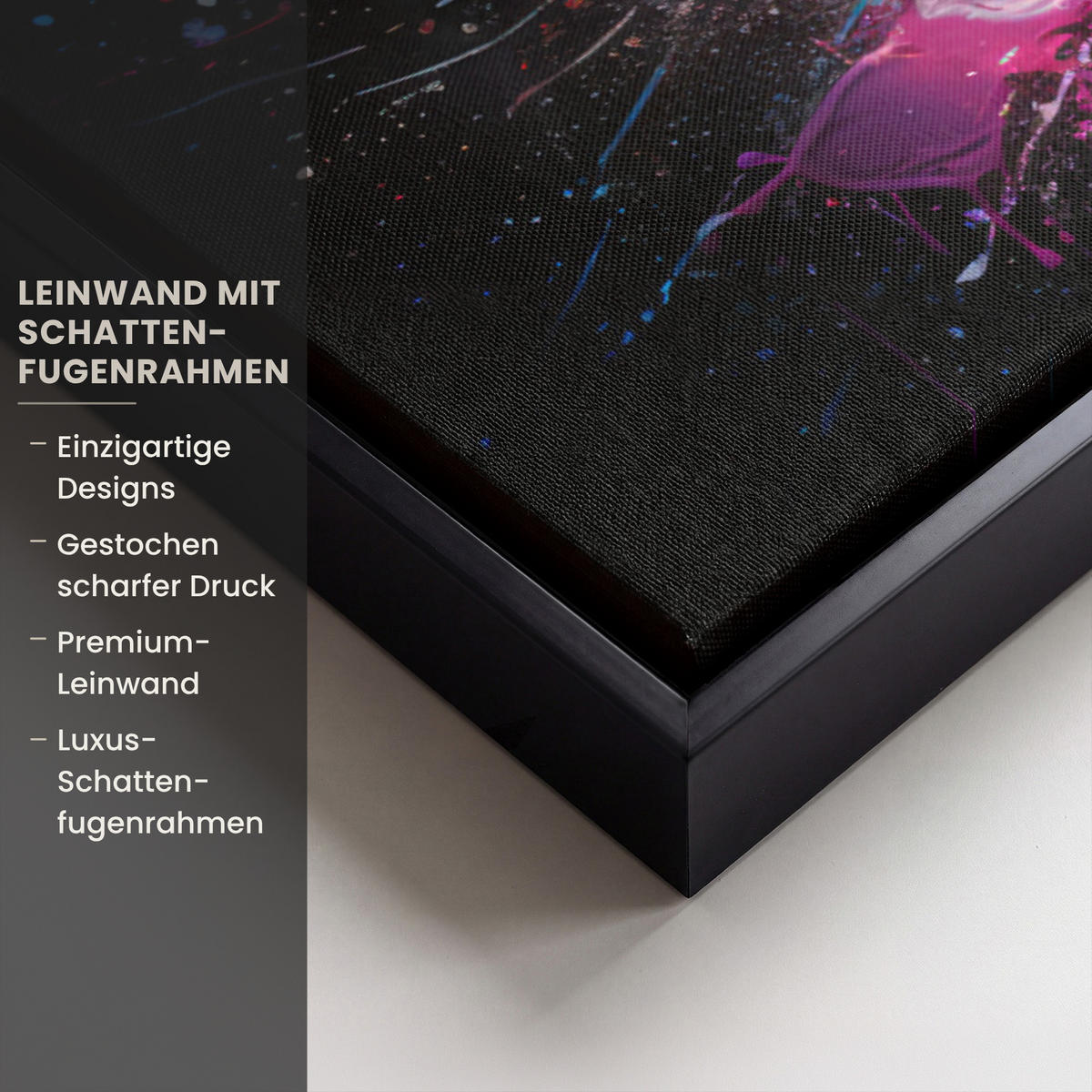 LEINWAND Bilder mit Rahmen - Fußball - Farbe - Farben - Schwarz - Weiß - 80x60 - Weiß, Textil (80/60cm) - MuchoWow