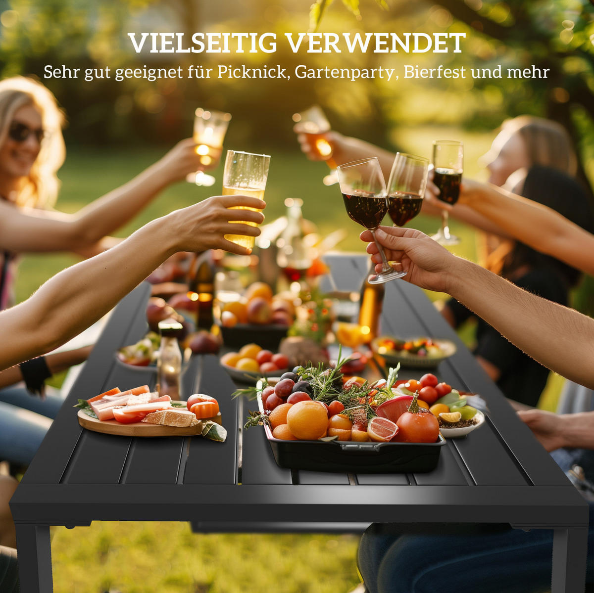 GARTENSET 110/55/70 cm Schwarz aus Metall 3er Set - Schwarz, Metall - OKMYHOME