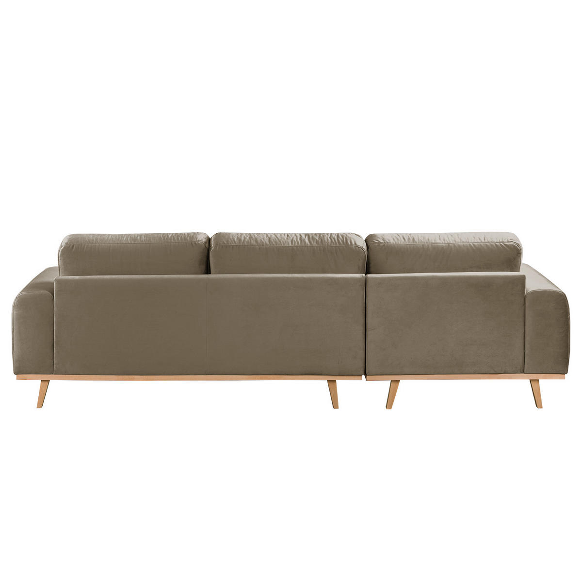 ECKSOFA - Samt - Cappuccino, Textil (286/152cm) - home24