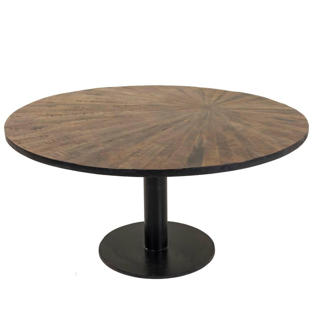 TISCH aus Metall und Holz, braun, 90x45cm - Braun, Holz (90/90/45cm) - Wanderlust