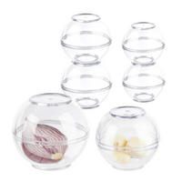 6XKULIČKY z potravinářské fólie - průhledná, plast (9/8/9cm) - Relaxdays