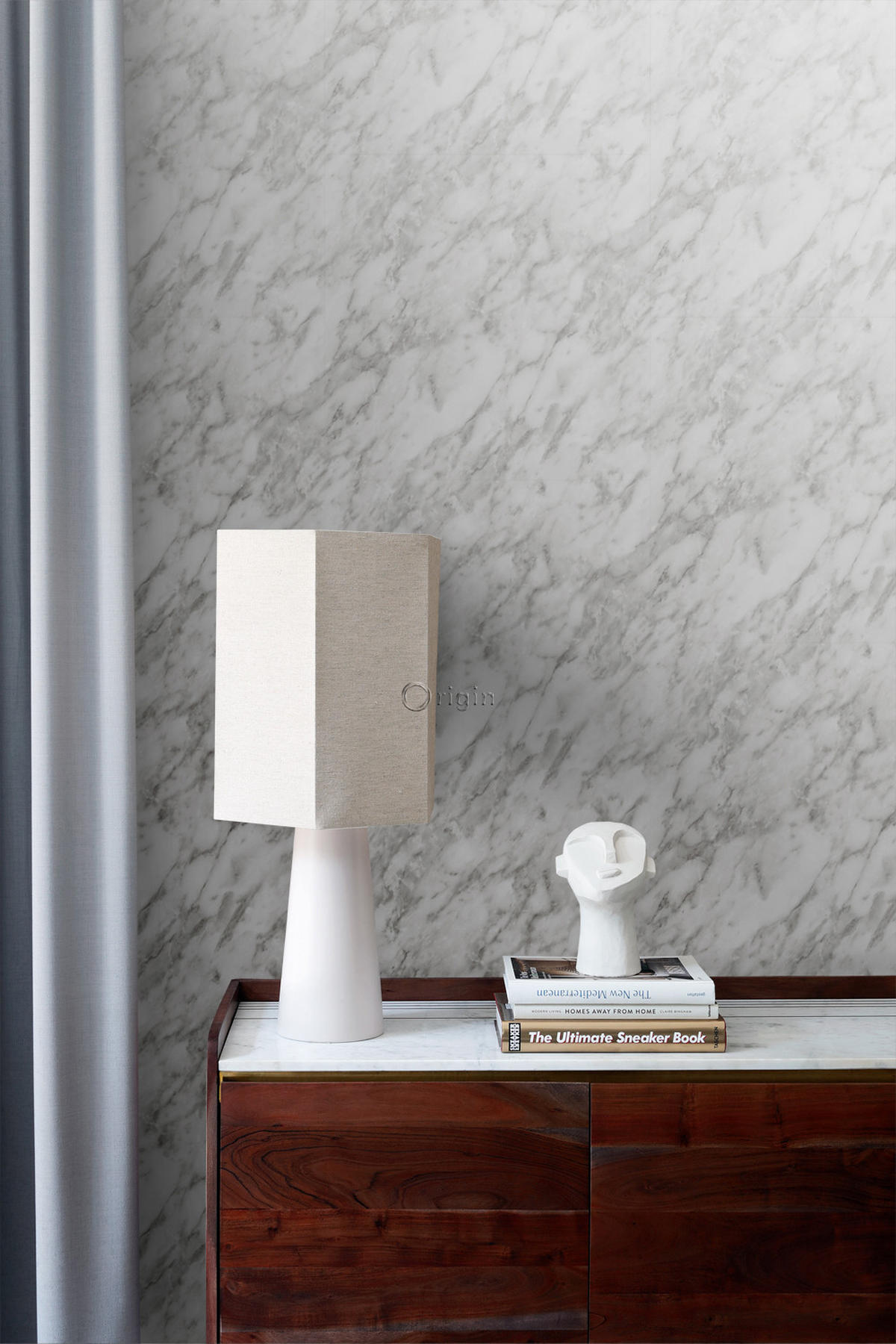 TAPETE Marmor-Optik 53 cm x 10.05 m - Grau, Papier (53/1000cm) - Origin Wallcoverings