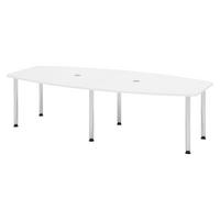 KONFERENZTISCH mittel KT28 130/280/74,5 cm in Weiß/Chromfüße - Chromfarben/Weiß, Holzwerkstoff (130/280/74.5cm) - bümö
