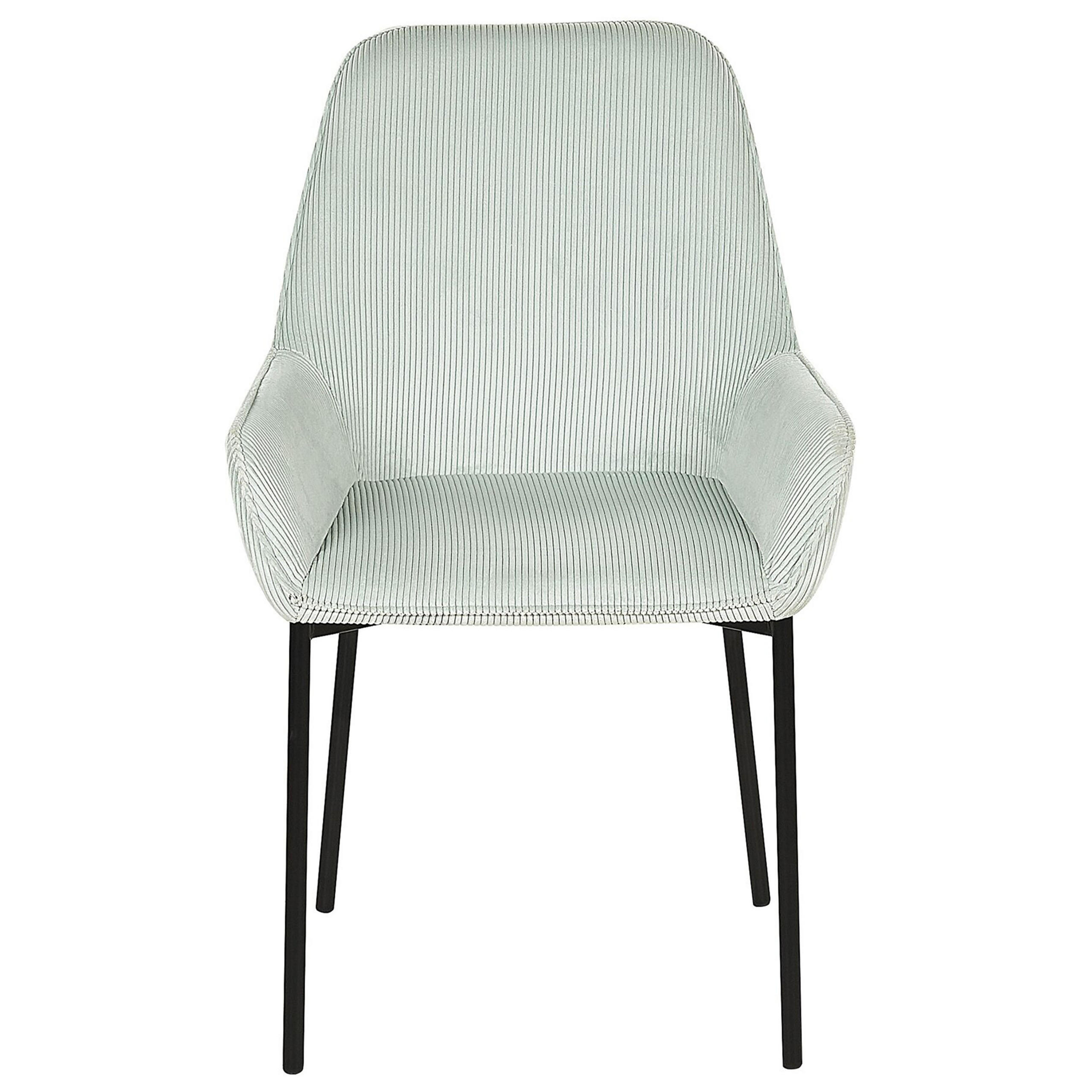 STUHL 2er-Set Cord Grün Loverna - Grün, Textil/Metall (56/89/59cm) - Beliani