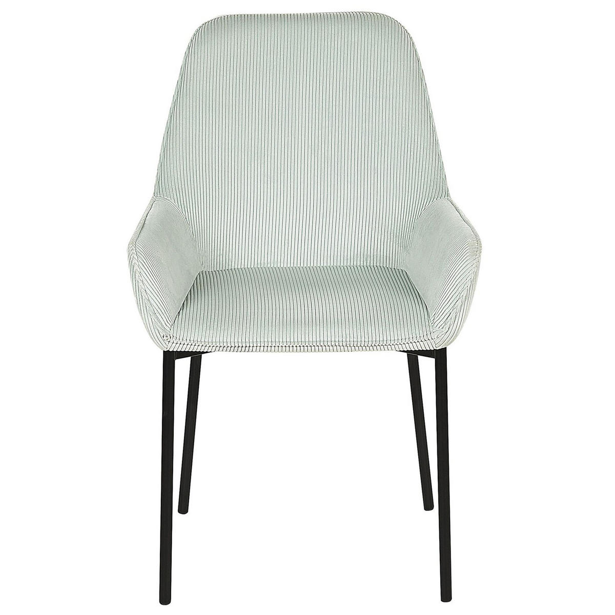 STUHL 2er-Set Cord Grün Loverna - Grün, Textil/Metall (56/89/59cm) - Beliani