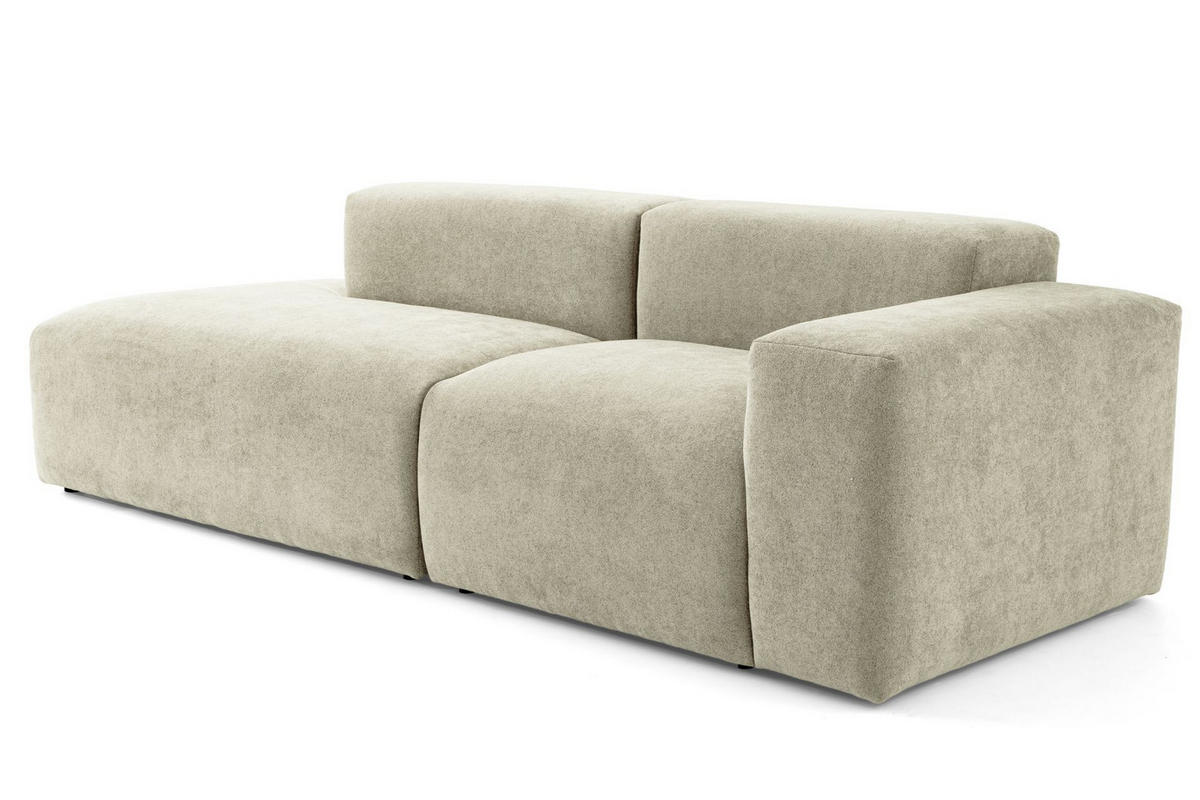 3-SITZER modulares Sofa HEAVEN SET 1 Links, Breite 255 cm Webstoff Olivgrün - Schwarz/Olivgrün, Holz/Kunststoff (255/71/102cm) - Muffo