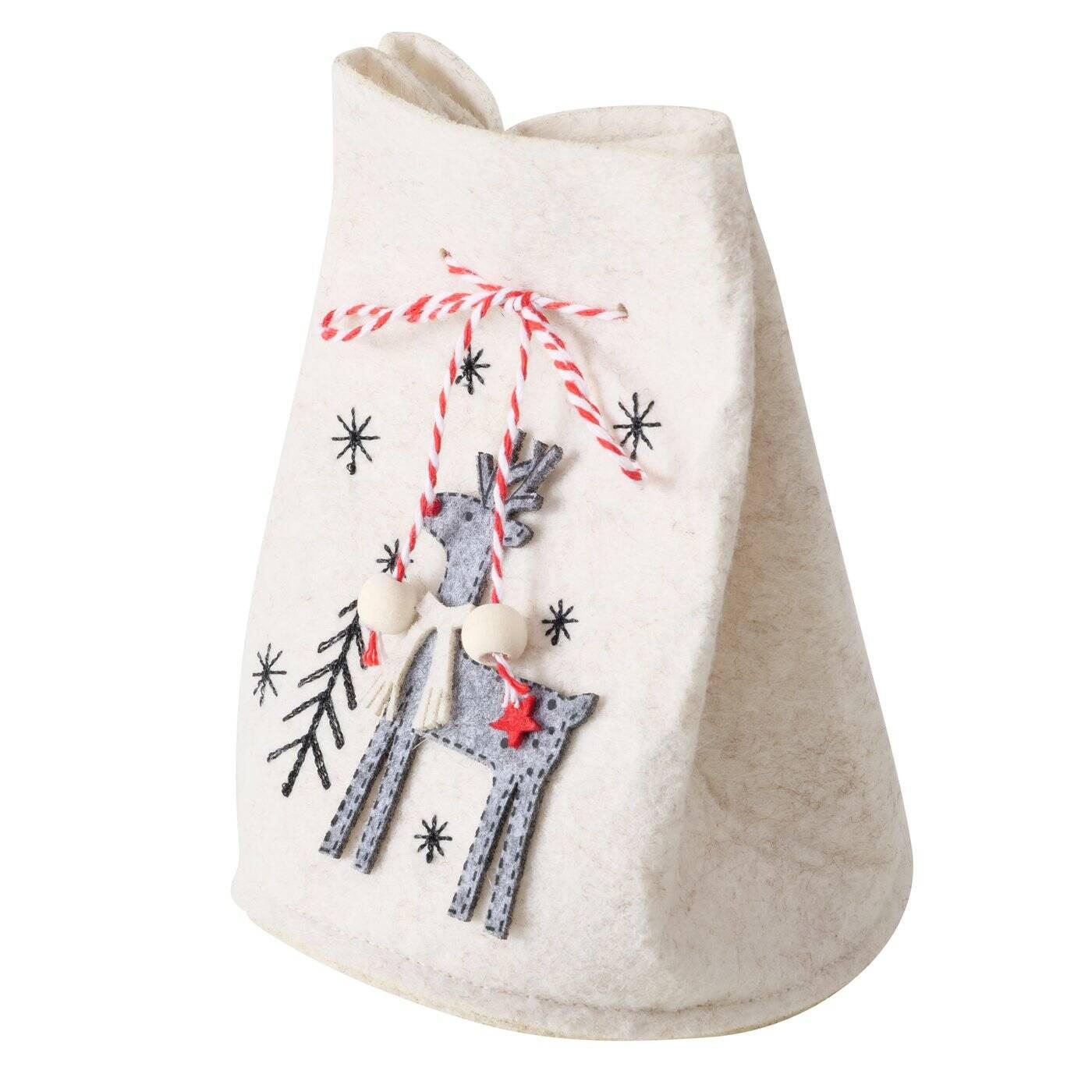 GESCHENKTASCHE Joy H. 14,5 cm - Creme, Textil (12/14.5/12cm) - Boltze Home