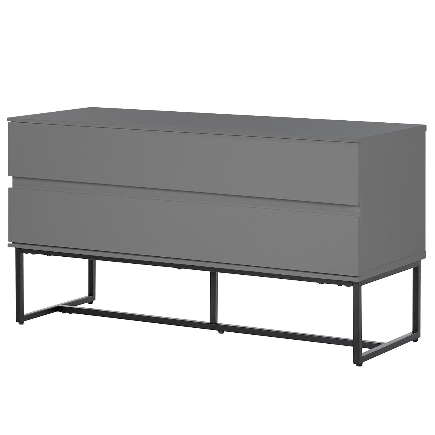 GARDEROBENBANK - Dunkelgrau/Schwarz, Holzwerkstoff/Metall (90/48/35cm) - home24