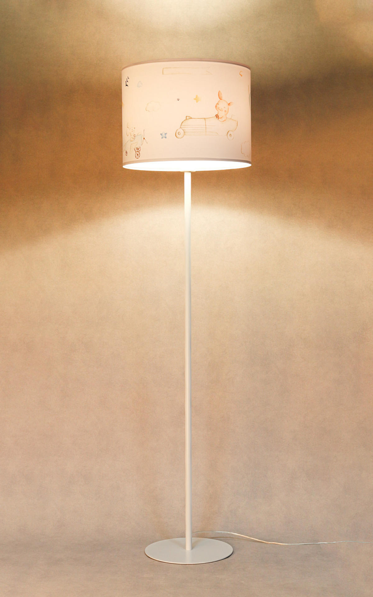 STEHLAMPE Bunt 40/30 cm - Multicolor/Weiß, Kunststoff (30/3.8/30cm) - ONZENO
