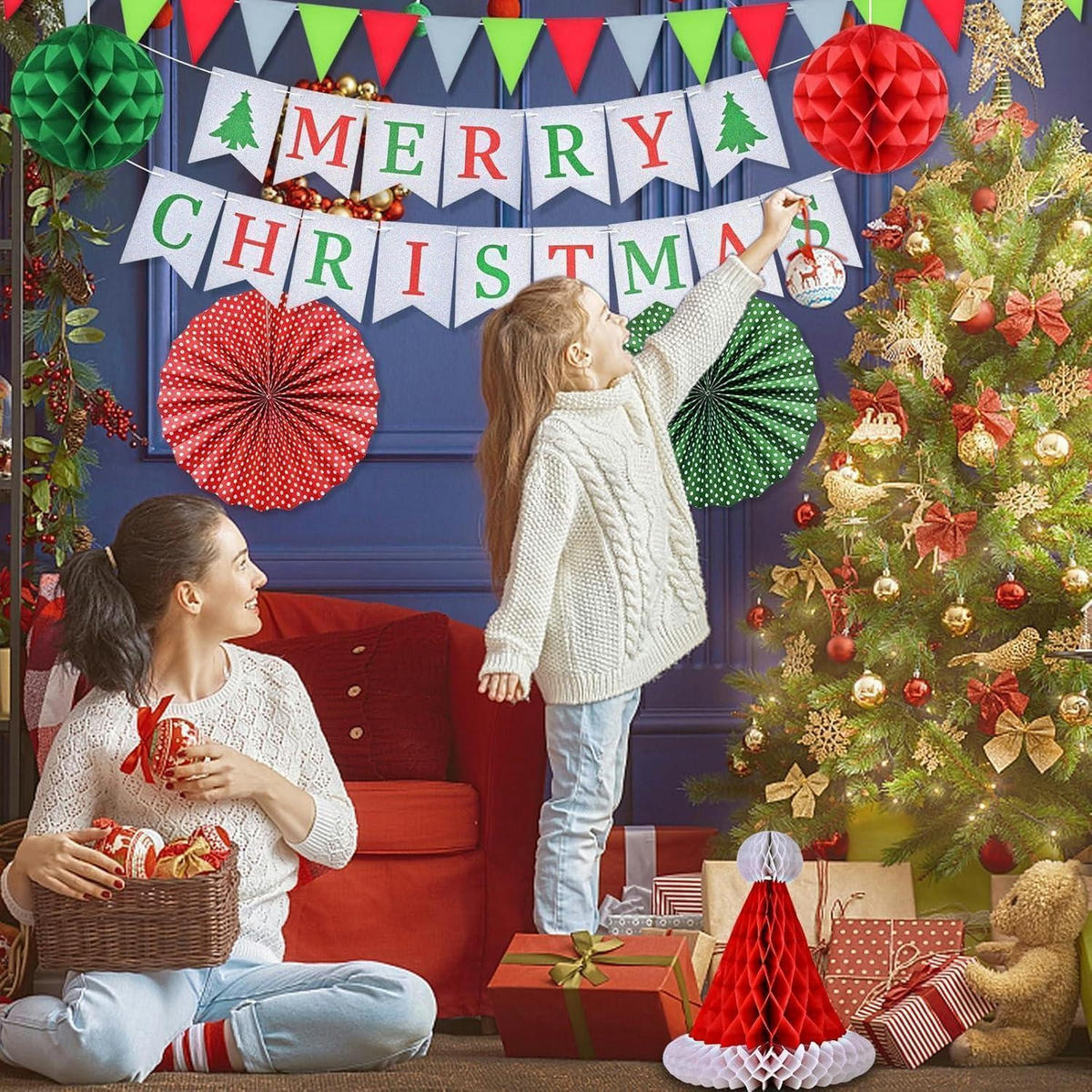WEIHNACHTSDEKO Set 26-teilig - Multicolor, Papier (25.4cm)