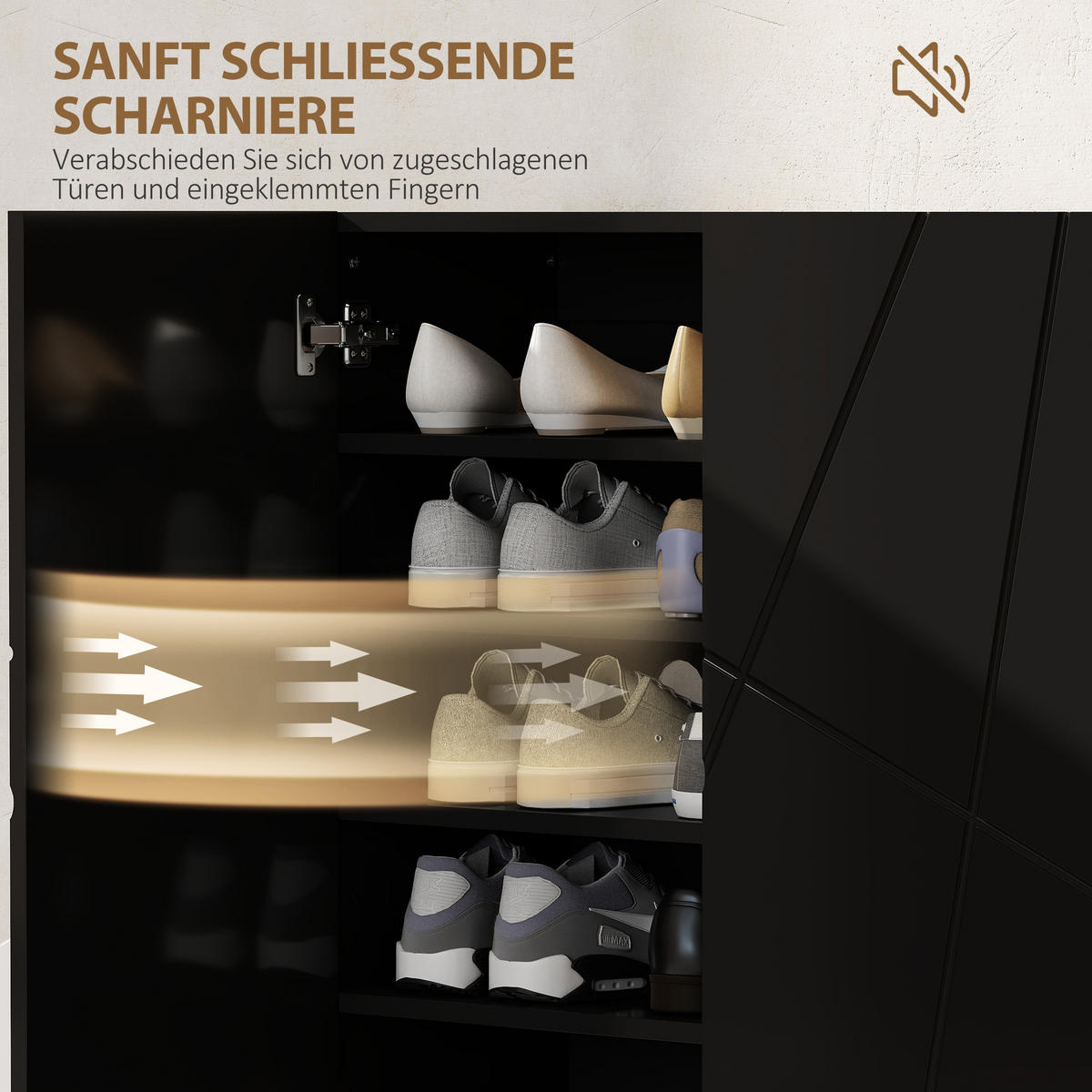 SCHUHSCHRANK Schwarz 31.5/72.0/95.0 cm - Schwarz, Holzwerkstoff (72/95/31.5cm)