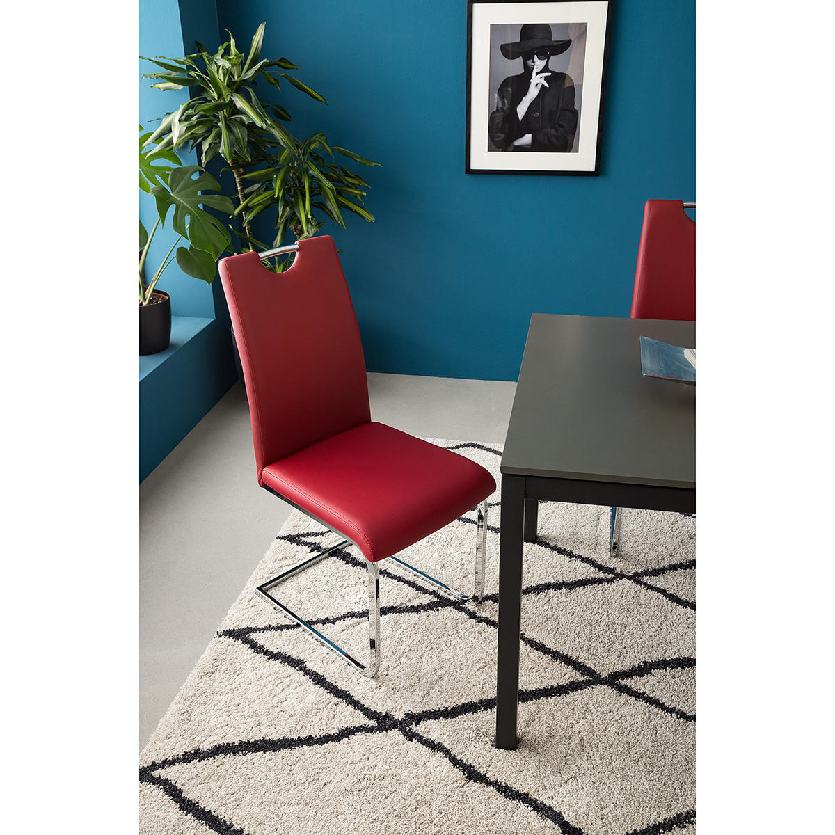 FREISCHWINGER - Metall / Textil - Bordeaux, Kunststoff/Metall (44/97/61cm) - home24