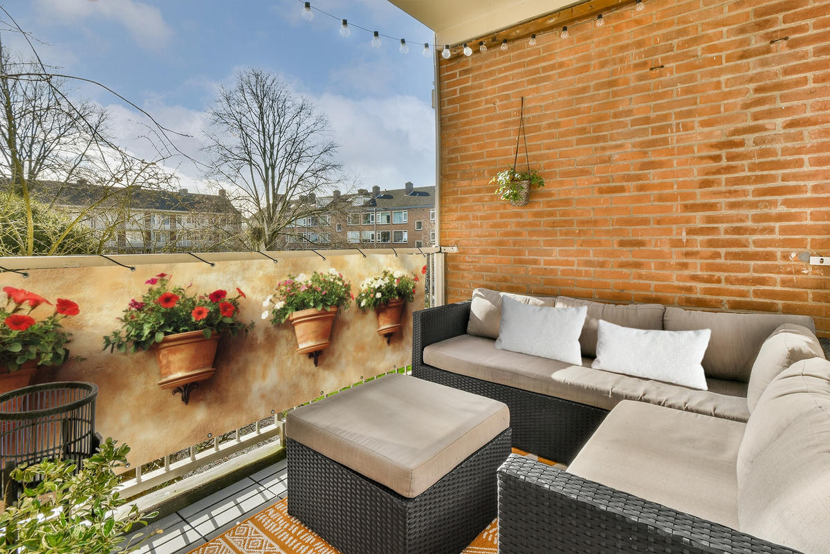 BALKON-SICHTSCHUTZ Blumentöpfe - Wand - Vintage - Terra cotta, Kunststoff (300/110cm) - MuchoWow