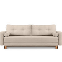 3-SITZER-SCHLAFSOFA ERISO mit weiche Sitzfläche und hohe Rückenlehne, Bouclé-Stoff, Creme - Creme/Braun, Textil (220/80/100cm) - KONSIMO®