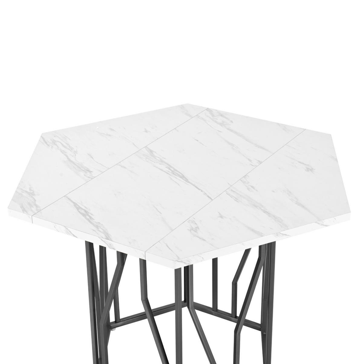 JÍDELNÍ stůl z MDF a oceli, 115,5/100/75 cm bílá/černá - černá, kompozitní dřevo (115.5/100/75cm) - BEAOK