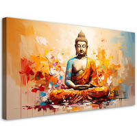 LEINWANDBILD Buddha Meditation Abstrakt 100x50cm - Beige, Textil (100/50cm) - Feeby
