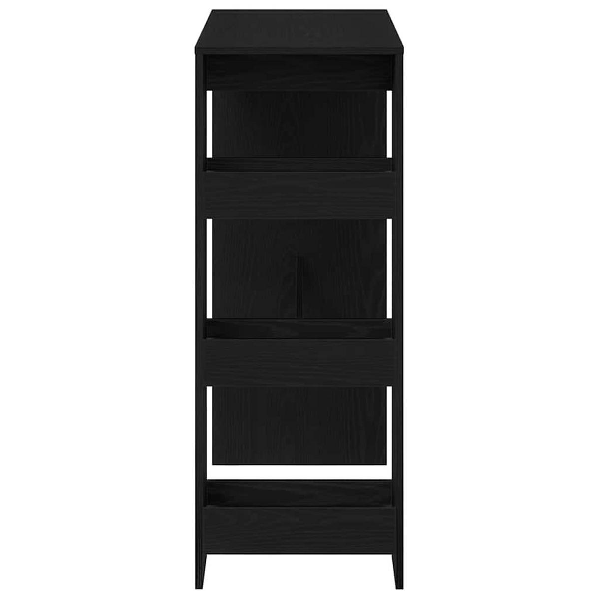 BARTISCH Mit Regal Schwarz Eichen-Optik 90/40/103,5 Cm - Schwarz, Holzwerkstoff (90/40/103.5cm) - vidaXL