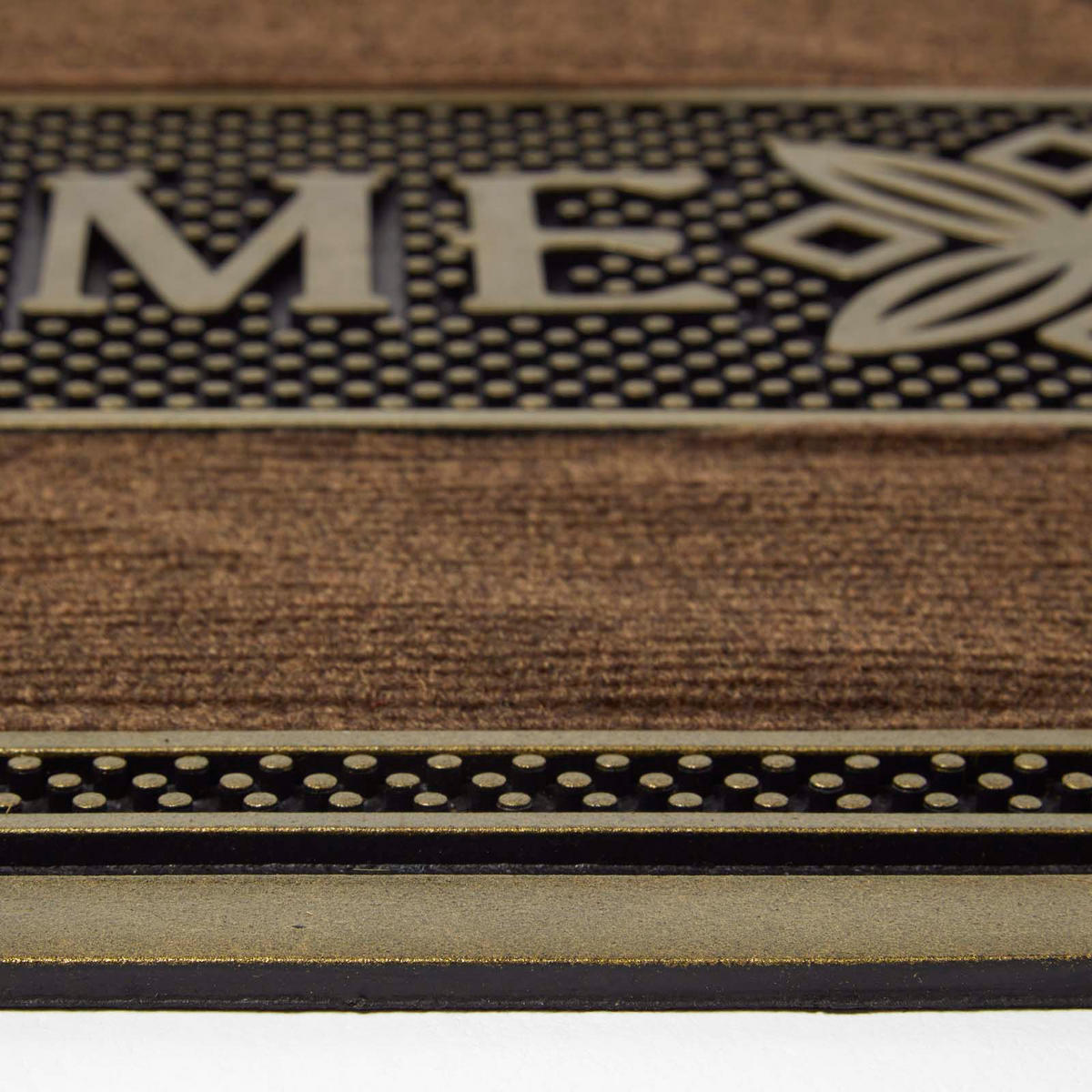 FUSSMATTE Welcome gold-braun, geschwungen 45/75 cm - Braun, Naturmaterialen (45/75cm) - Homescapes