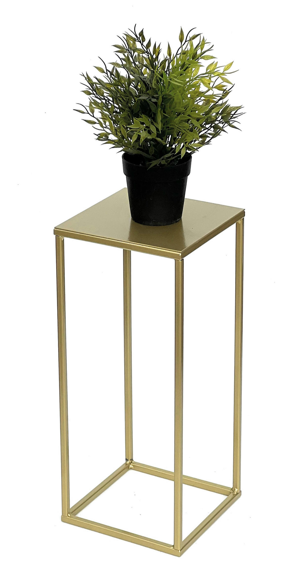 BLUMENHOCKER Metall Gold Eckig 42 cm 96406 S - Goldfarben, Metall (20/42/20cm) - DanDiBo