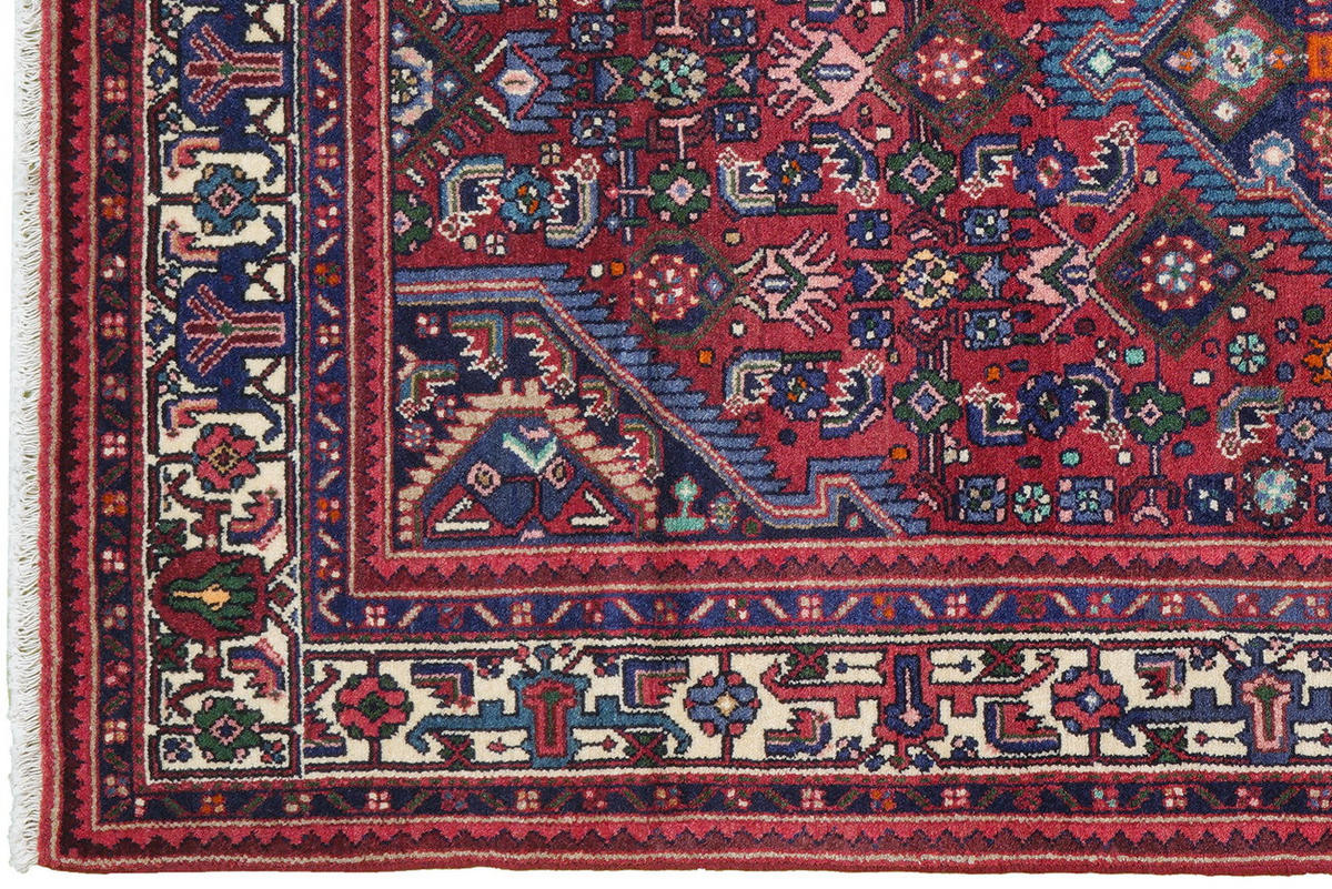 TEPPICH Assadabad Rot 214/121 cm Schurwolle - Rot, Textil (121/214cm) - Looma