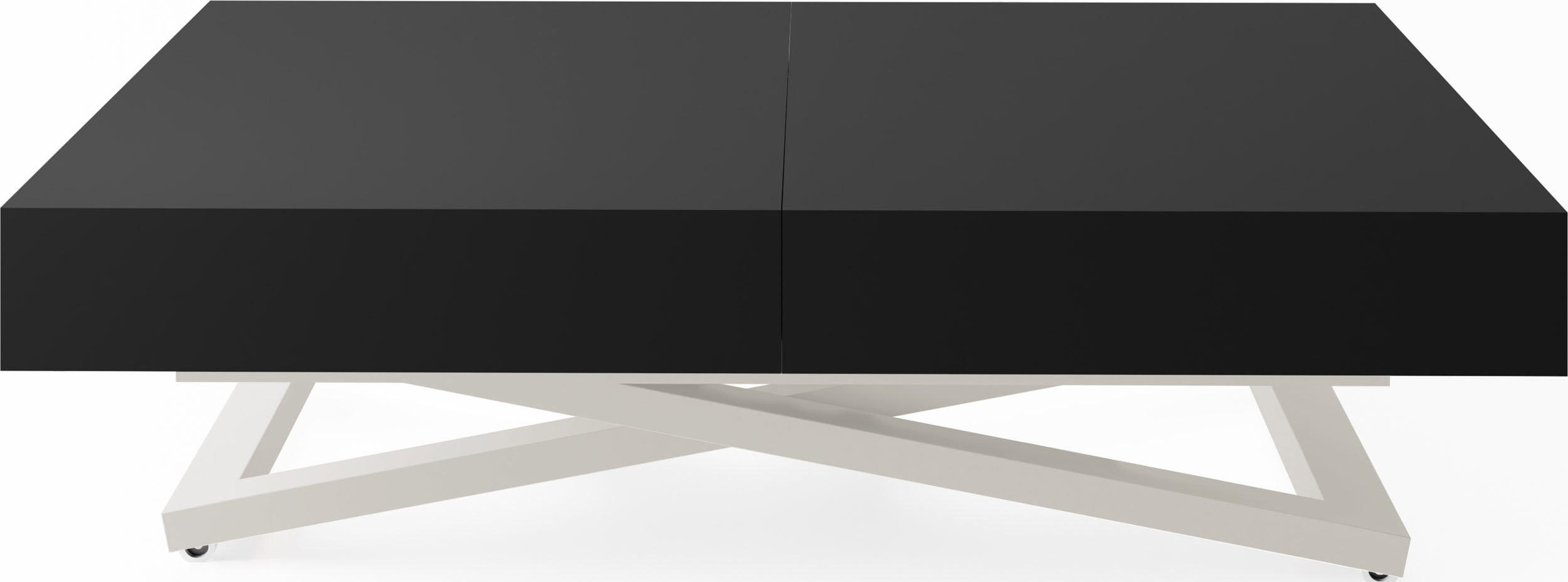 COUCHTISCH Cavetta U höhenverstellbar ausziehbar, Schwarz 120-200/80/27-76 cm - Kaschmir/Beige, Holzwerkstoff/Metall (80/200/76cm) - WFL GROUP