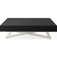 COUCHTISCH Cavetta U höhenverstellbar ausziehbar, Schwarz 120-200/80/27-76 cm - Kaschmir/Beige, Holzwerkstoff/Metall (80/200/76cm) - WFL GROUP