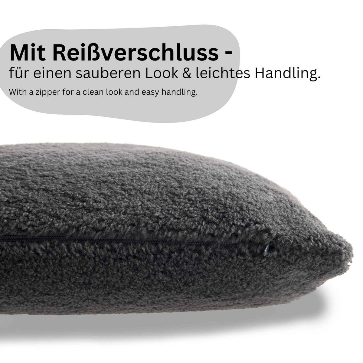 ZIERKISSENHÜLLE TEDDY - Grau, Textil (45/45cm) - Tom Tailor