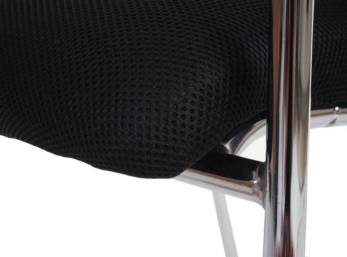 BESUCHERSTUHL 4er-Set mit Lehne 83x55x60cm Sitzhöhe 45cm Stoff/Textil Sitz Schwarz - Schwarz, Textil (55/83/60cm) - PROREGAL