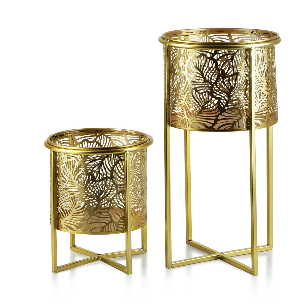 BLUMENTÖPFEN Swen Gold 21/21/47 cm Metall - Goldfarben, Metall (47cm) - Mondex