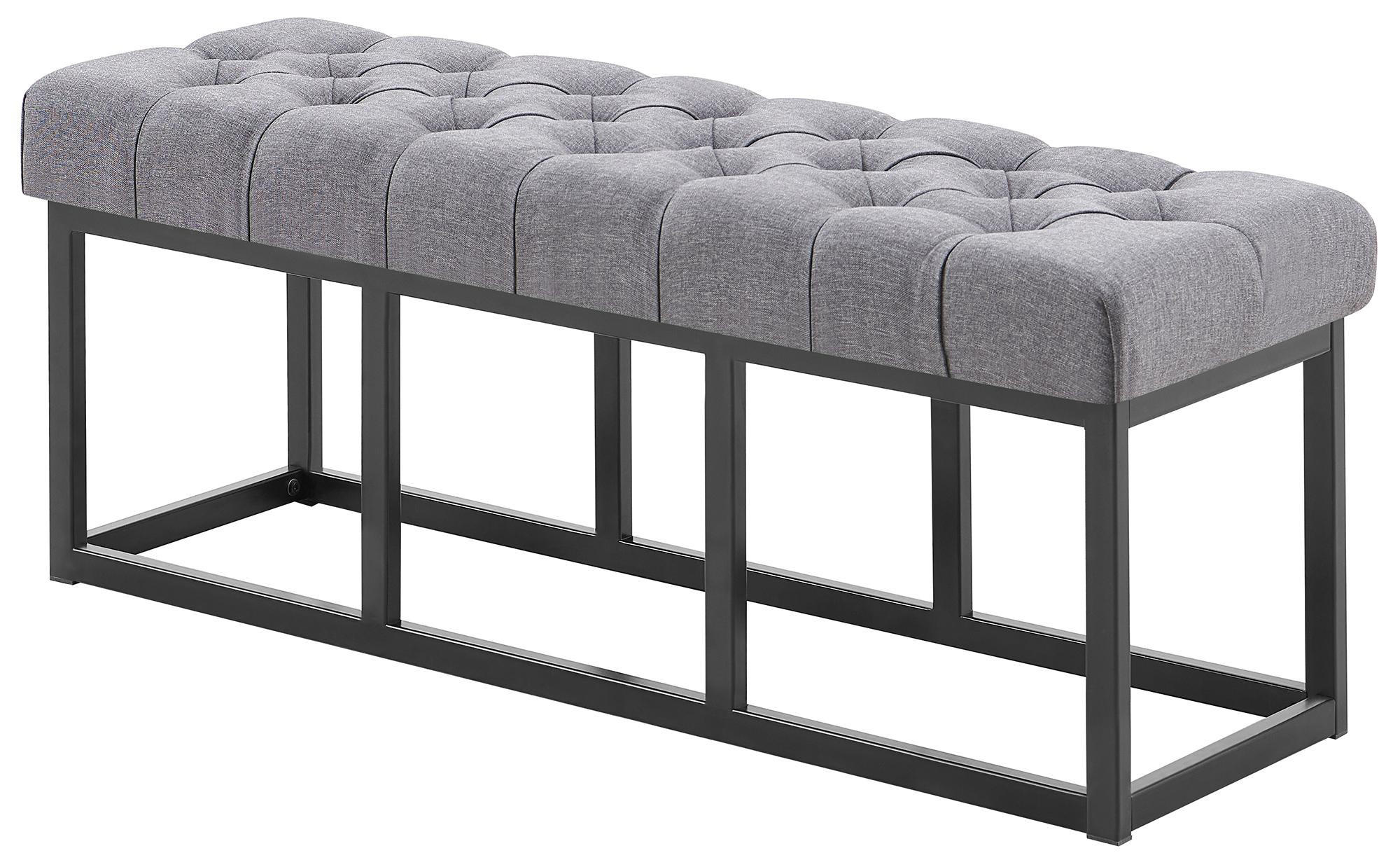SITZBANK 120/38 cm Stoff Dunkelgrau - Dunkelgrau/Schwarz, Textil/Metall (120/46/38cm) - CLP