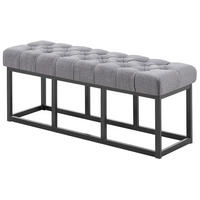 SITZBANK 120/38 cm Stoff Dunkelgrau - Dunkelgrau/Schwarz, Textil/Metall (120/46/38cm) - CLP