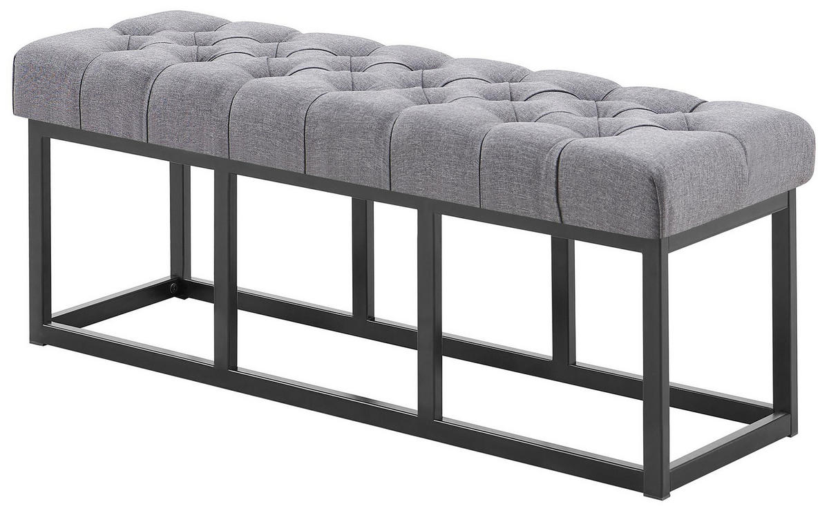 SITZBANK 120/38 cm Stoff Dunkelgrau - Dunkelgrau/Schwarz, Textil/Metall (120/46/38cm) - CLP