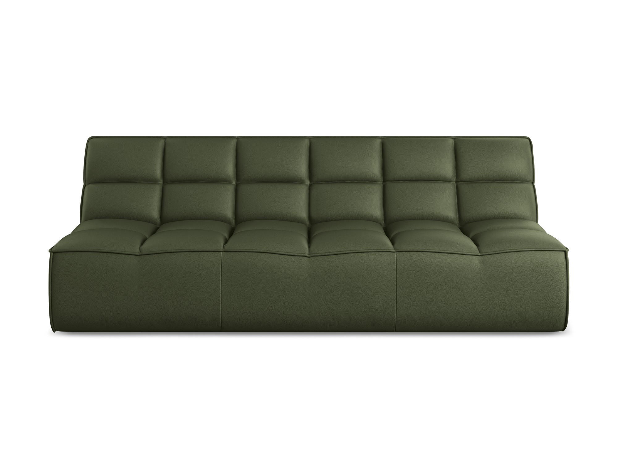 3-SITZER SOFA Kunstleder Grün - Schwarz/Grün, Leder/Kunststoff (210/75/93cm) - Makamii