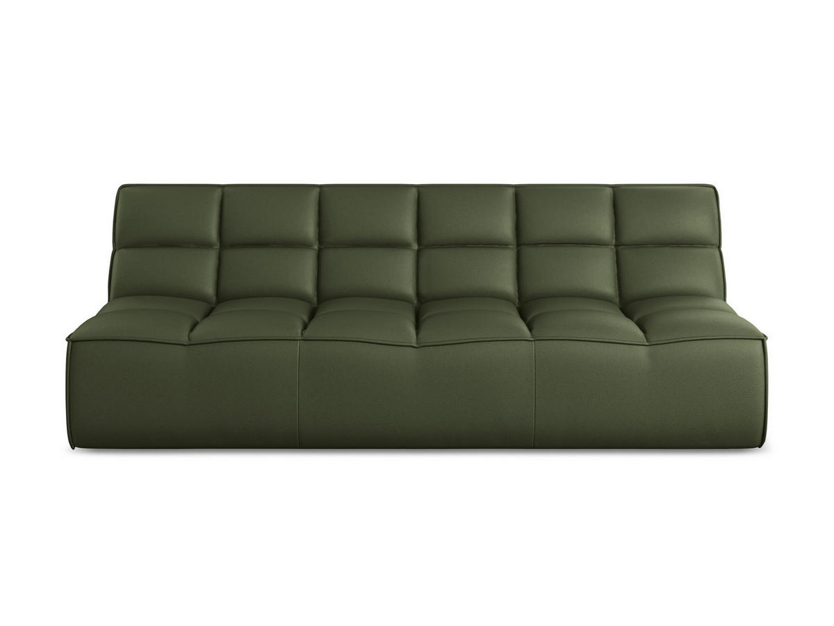 3-SITZER SOFA Kunstleder Grün - Schwarz/Grün, Leder/Kunststoff (210/75/93cm) - Makamii