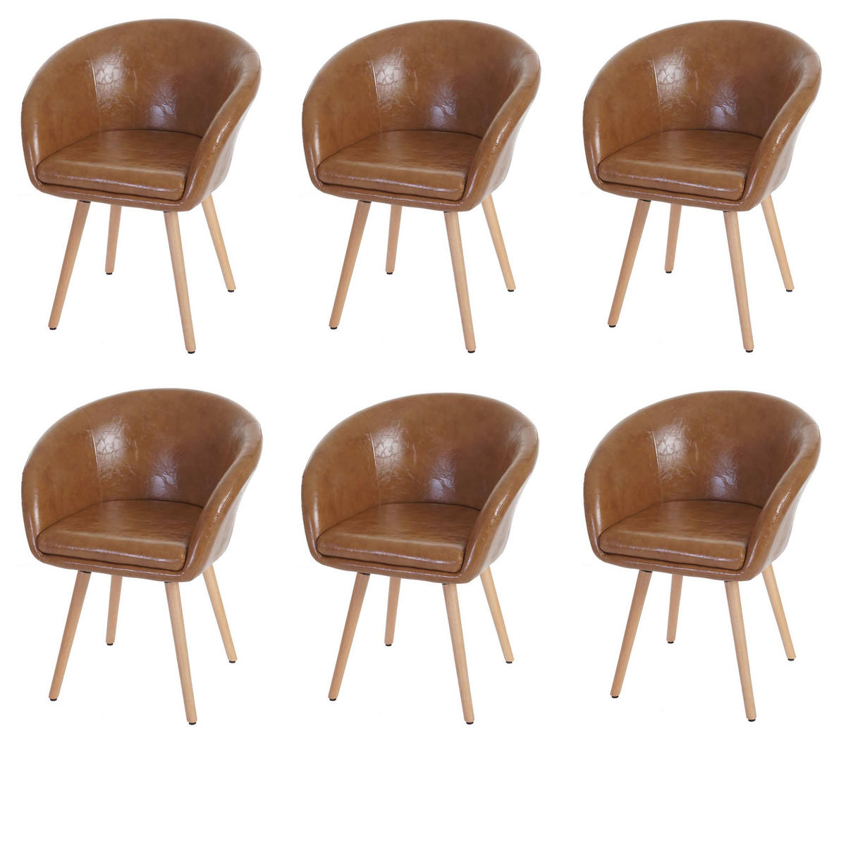 ESSZIMMERSTUHL Braun 6er-Set - Braun, Textil (61/80/56cm) - MCW