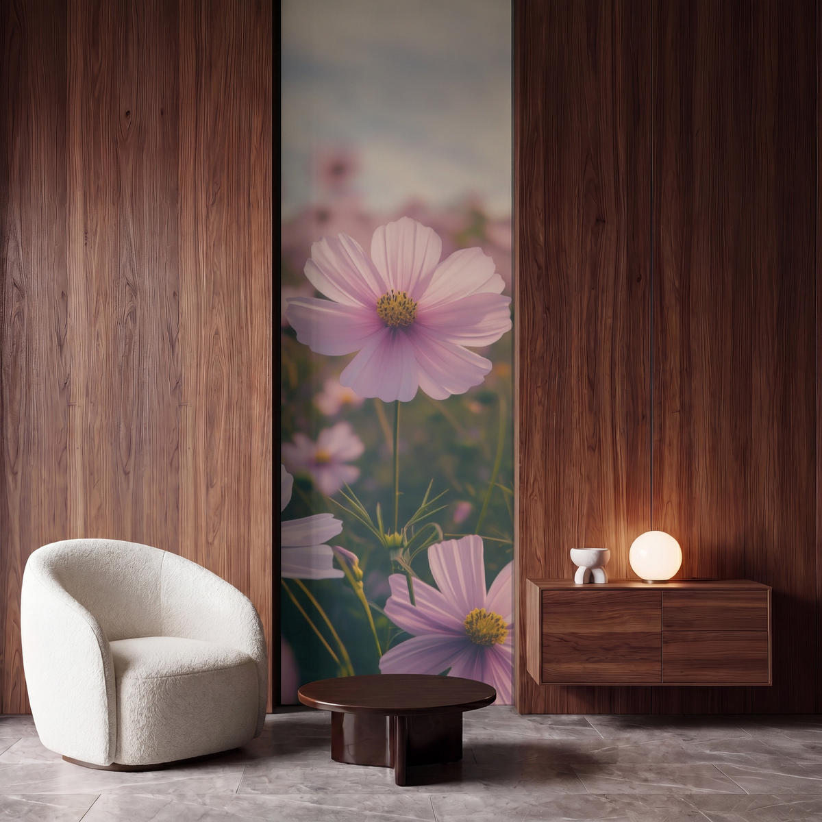 TAPETE - Blumen - Lila - Unscharf - 100x280 cm - Rosa, Papier (100/280cm) - OnlyWow