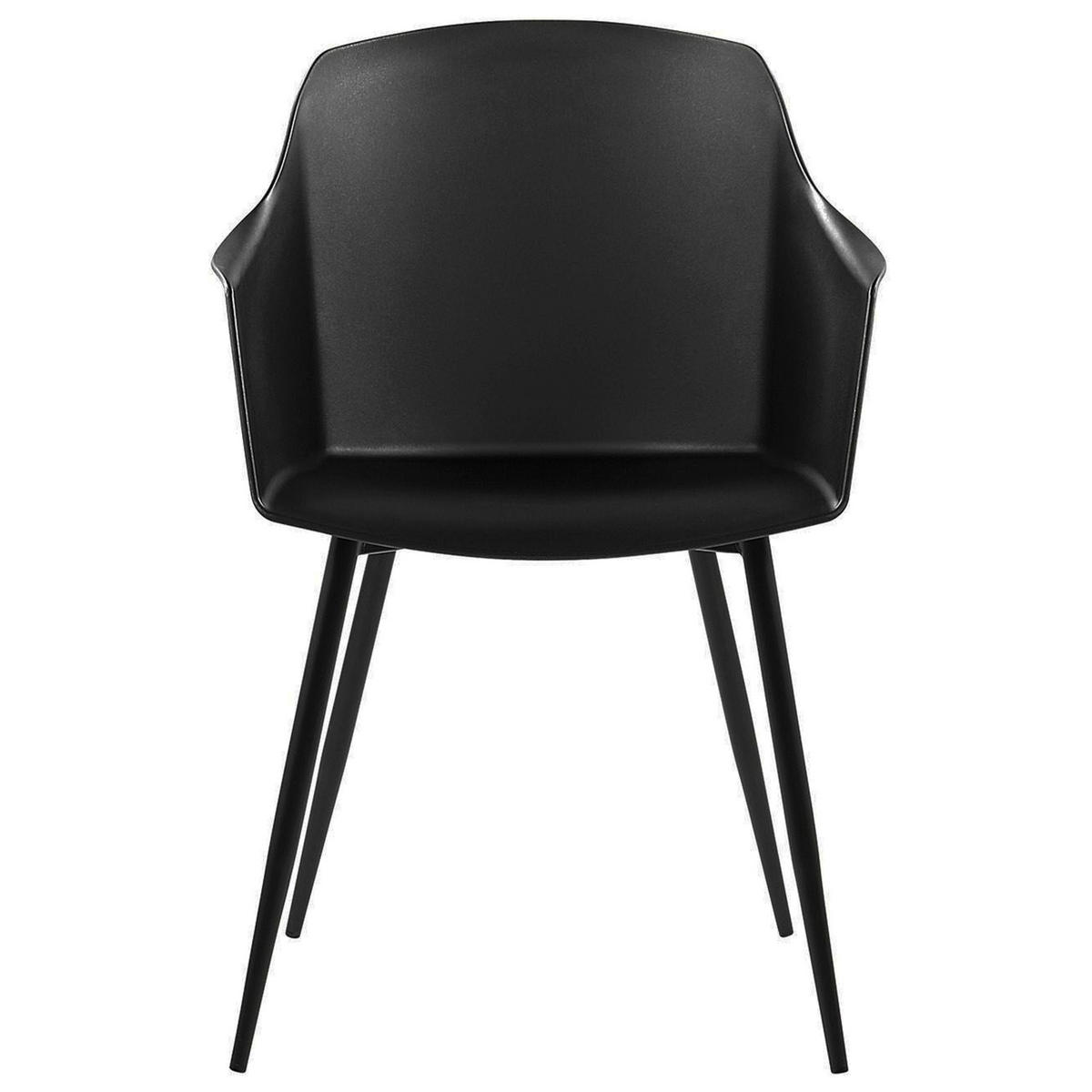 ESSZIMMERSTUHL 2er-Set Kunststoff Schwarz Fonda - Schwarz, Kunststoff/Metall (57/83/51cm) - Beliani