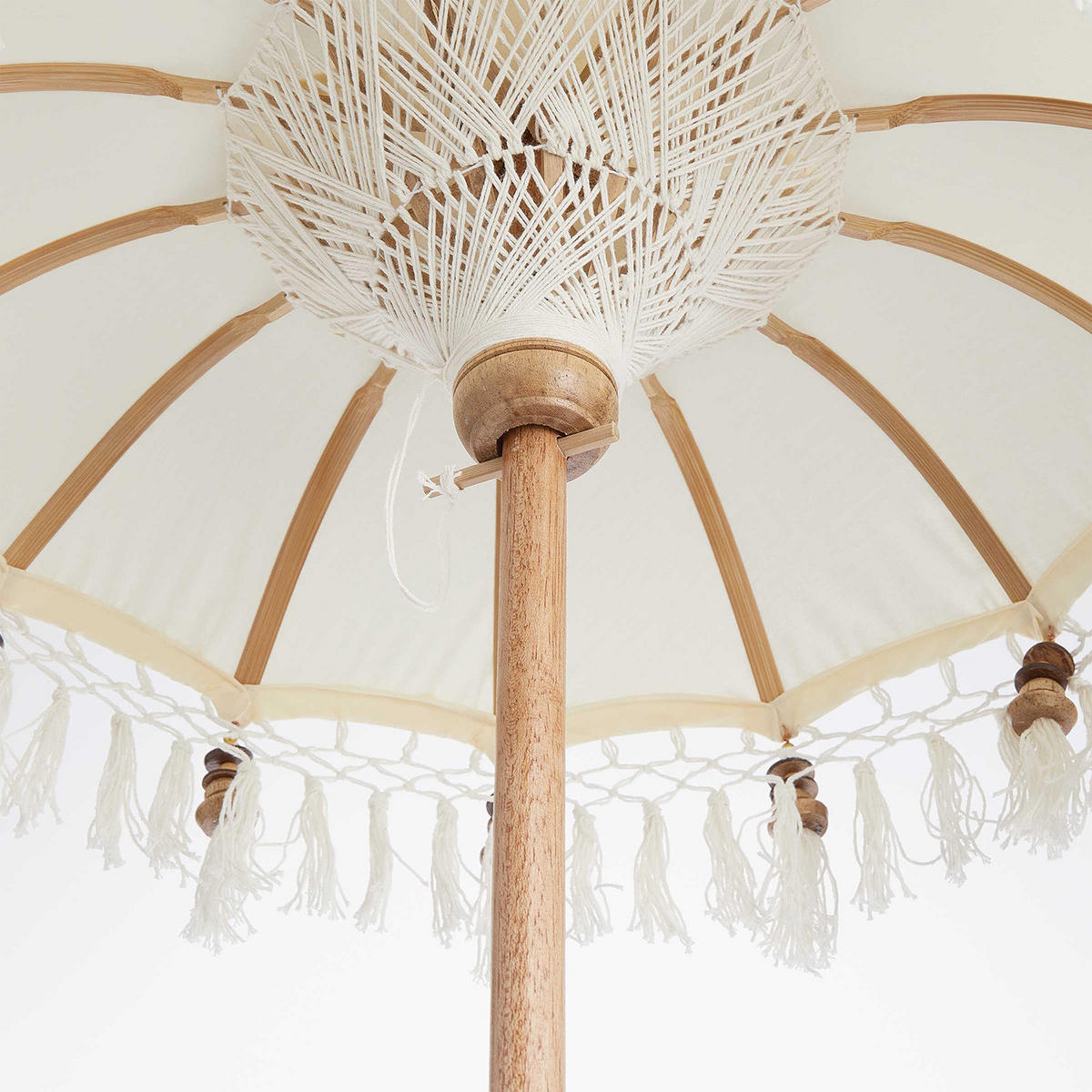 TISCHDEKO Macramè - Beige, Holz/Textil (50/85/50cm) - Butlers