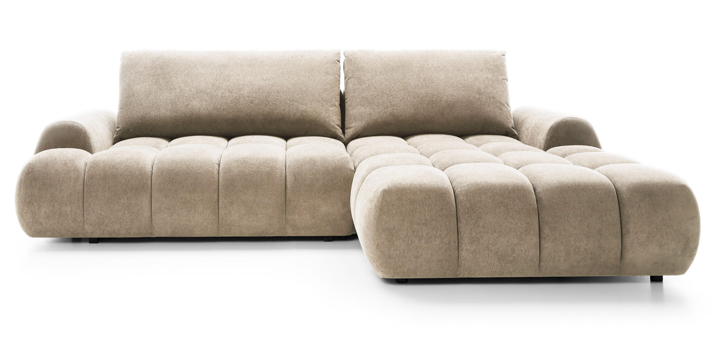 ECKSOFA 280 cm Valerio mit Bettkasten, 280 cm, Rechts, Schlaffunktion, Beige - Beige, Holz (177/280cm) - Emporius